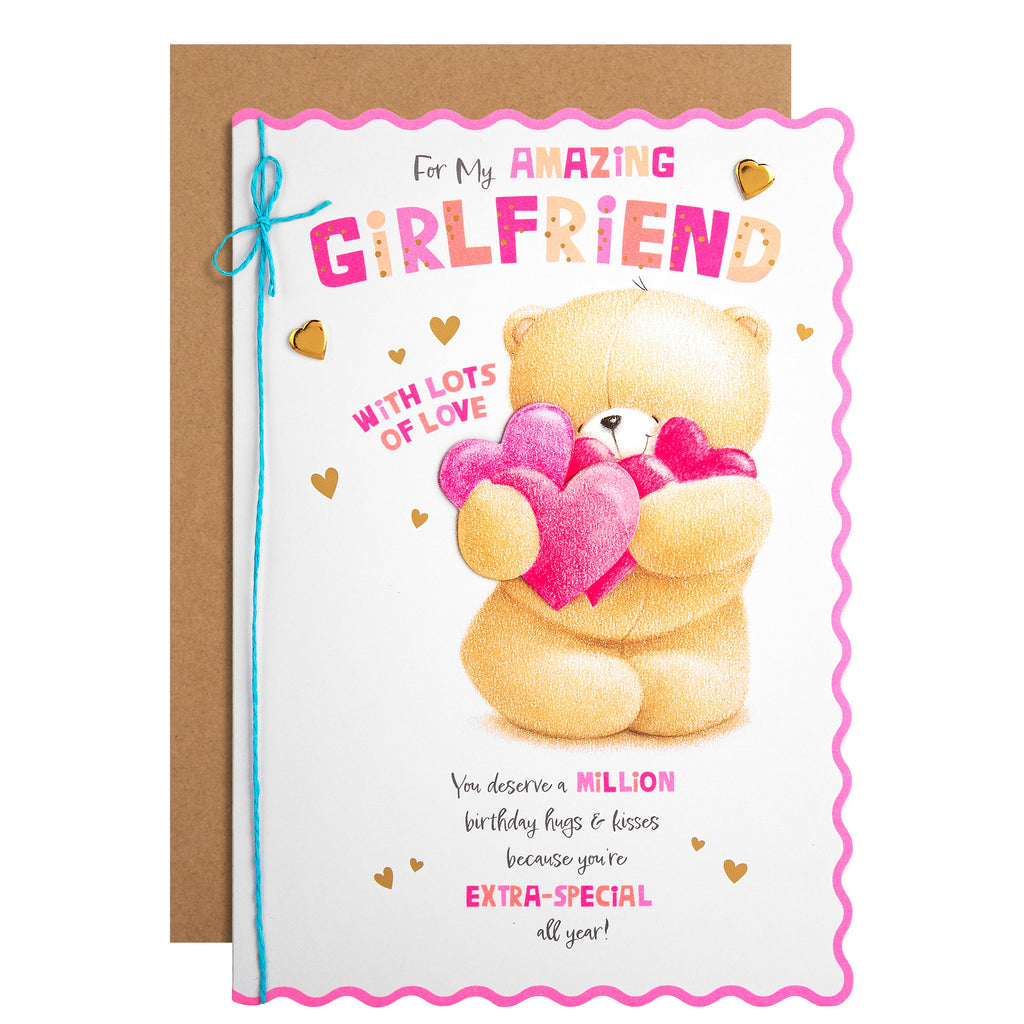 Large Luxury Boxed Christmas Card For Fiancée - Cute Forever Friends W Love Design Large Luxury Boxed Christmas Card For Fiancée - Cute Forever Friends W Love Design