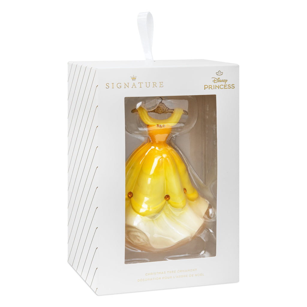 Collectable Signature Ornament - Belle's Yellow Dress & Gift Box