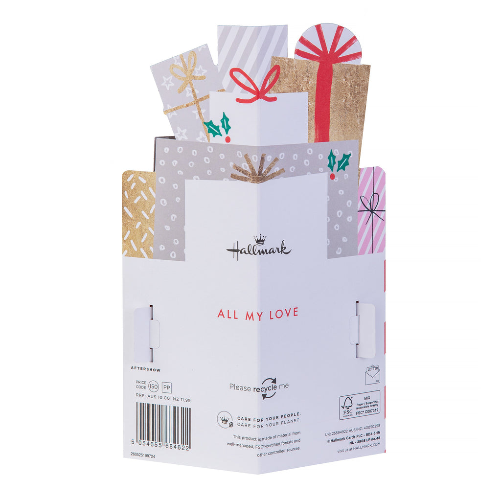 Christmas Card for Wife - 3D Pop-Up Presents Design