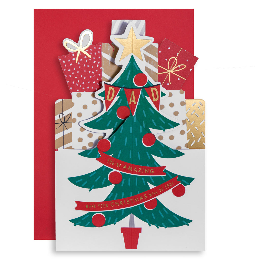 Christmas Card for Dad - 3D Pop-Up Christmas Tree Design