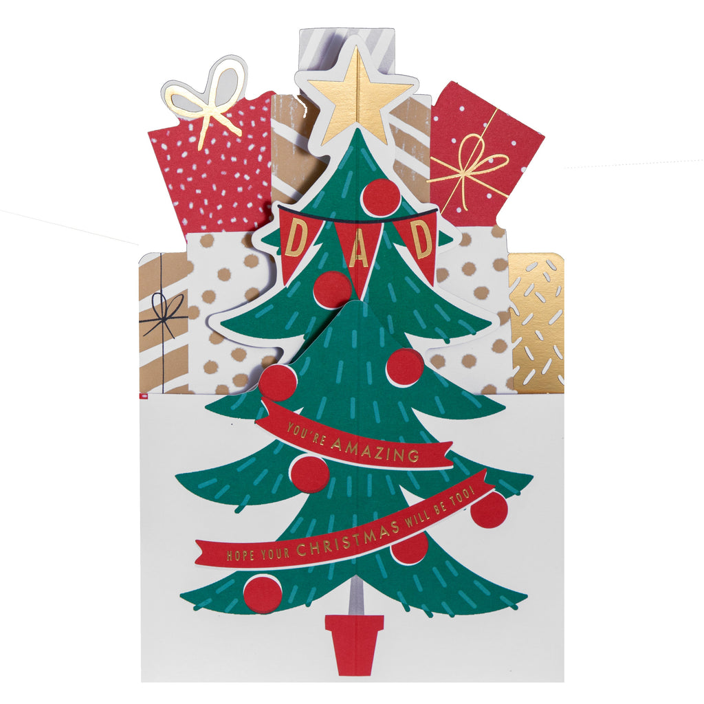 Christmas Card for Dad - 3D Pop-Up Christmas Tree Design