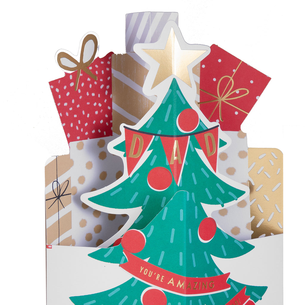 Christmas Card for Dad - 3D Pop-Up Christmas Tree Design