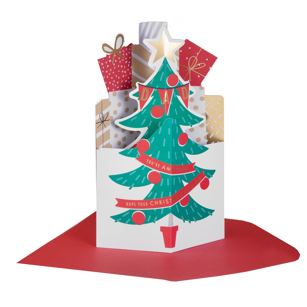 Christmas Card for Dad - 3D Pop-Up Christmas Tree Design