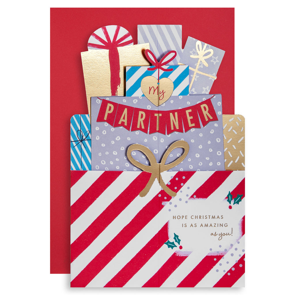 Christmas Card for Partner - 3D Pop-Up Presents Design