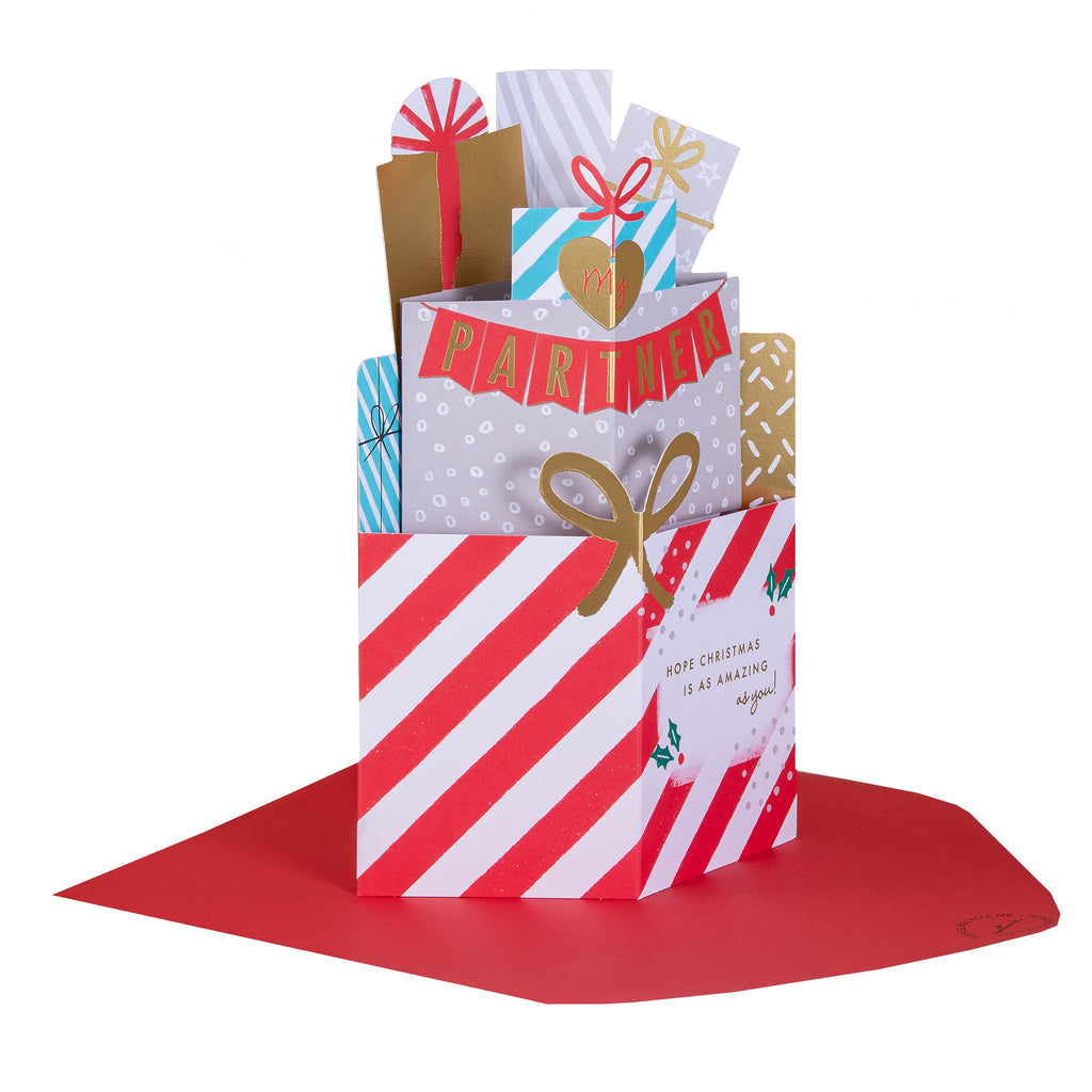 Christmas Card for Partner - 3D Pop-Up Presents Design
