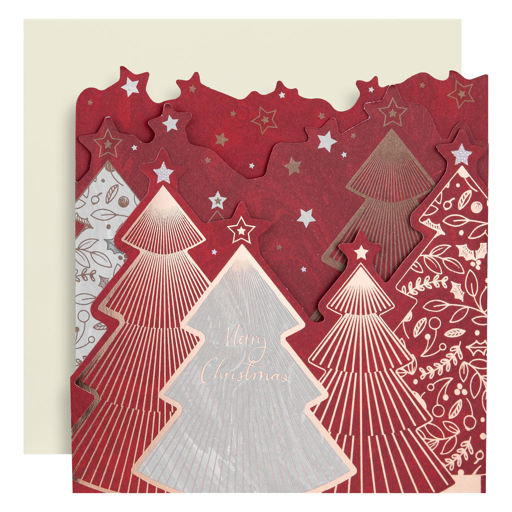 Luxury Boxed Christmas Cards - Pack of 5 Charity Cards in 1 Classic 'Jewel Trees' Design