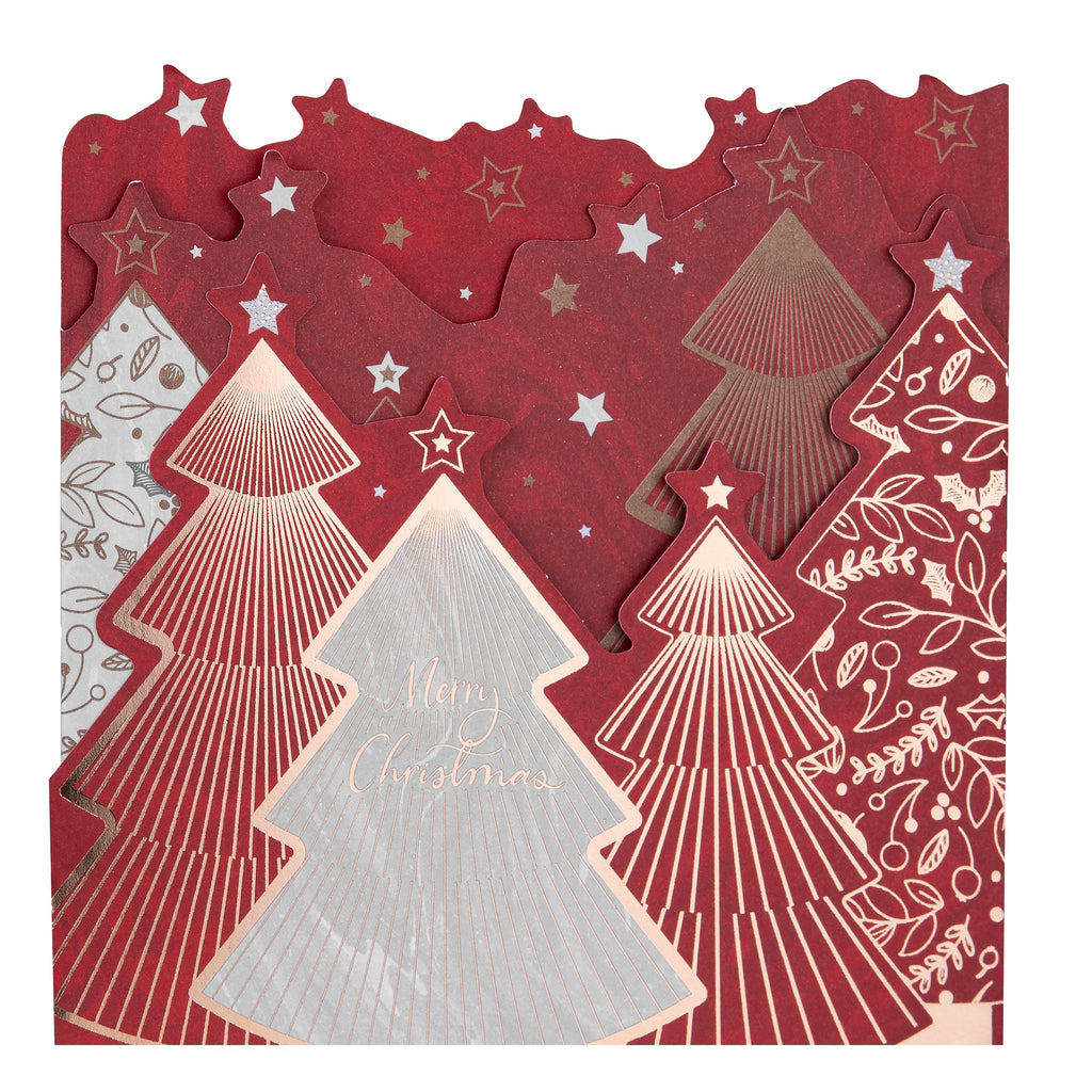 Luxury Boxed Christmas Cards - Pack of 5 Charity Cards in 1 Classic 'Jewel Trees' Design