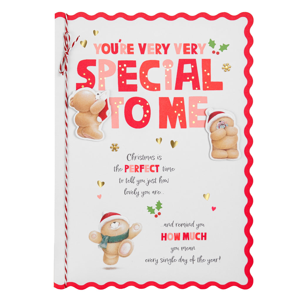 Luxury Boxed Christmas Card for Someone Special - Cute Forever Friends Sweet Festive Design
