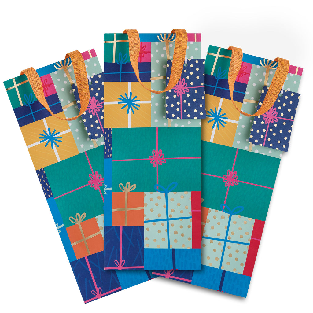 Any Occasion Bottle Bag Bundle - 3 Pack in 1 Colourful Design 