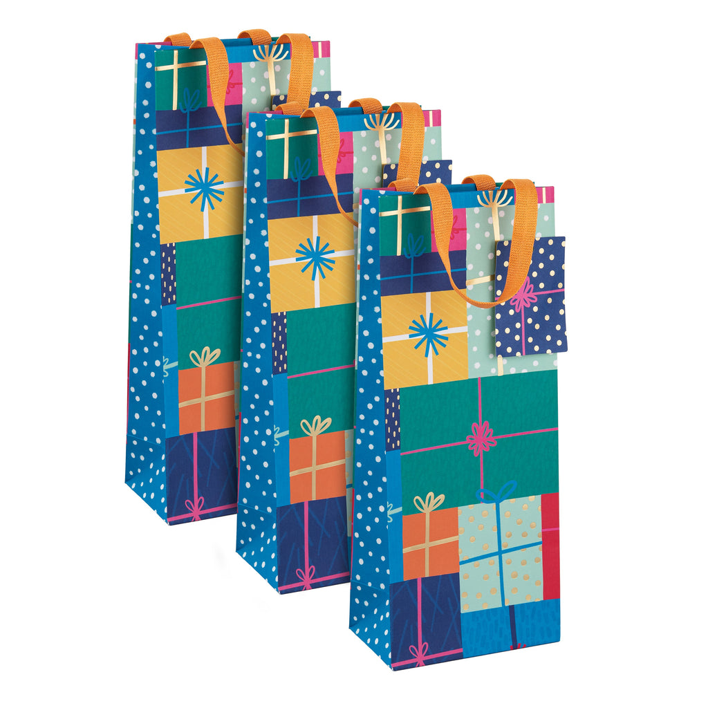 Any Occasion Bottle Bag Bundle - 3 Pack in 1 Colourful Design 