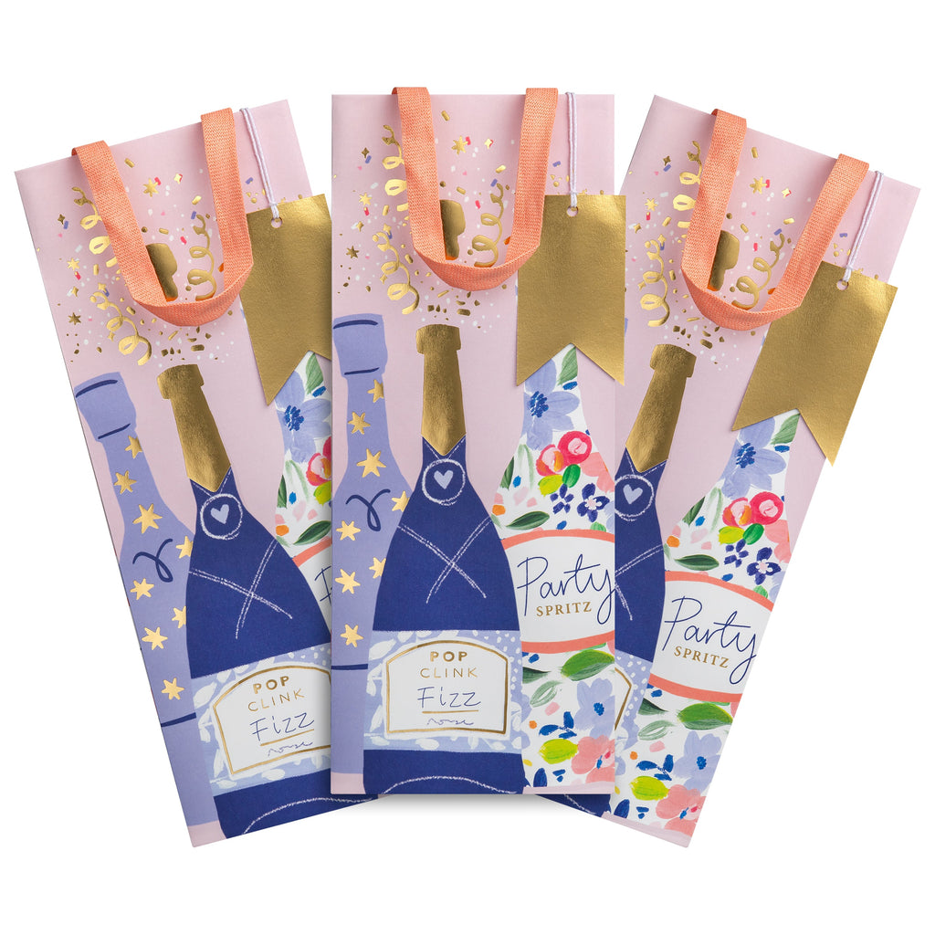 Any Occasion Bottle Bag Bundle - 3 Pack in 1 Celebratory Design 