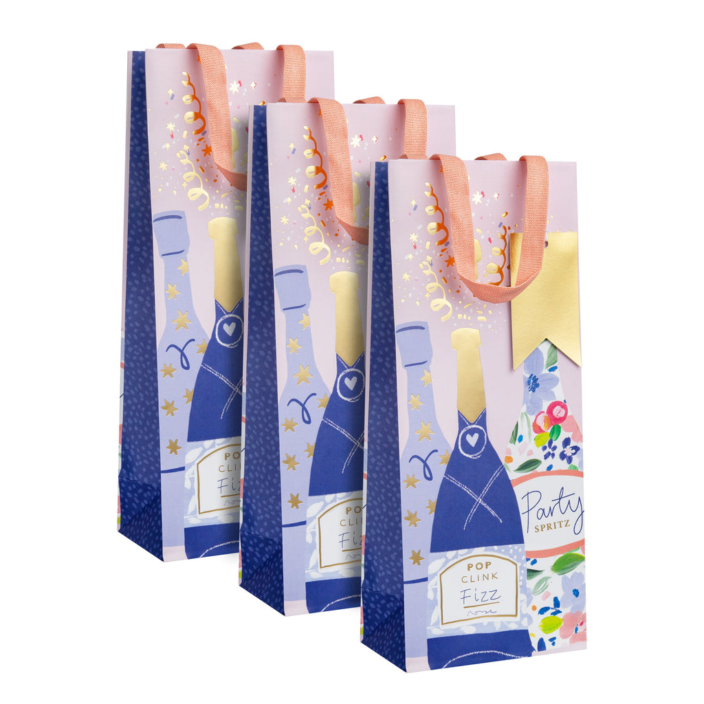 Any Occasion Bottle Bag Bundle - 3 Pack in 1 Celebratory Design 
