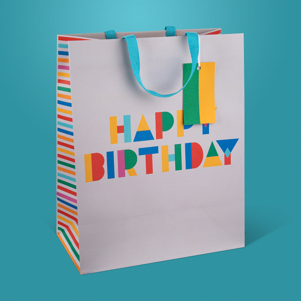 Large Gift Bag Bundle - 3 Pack in 1 Colourful Birthday Design 