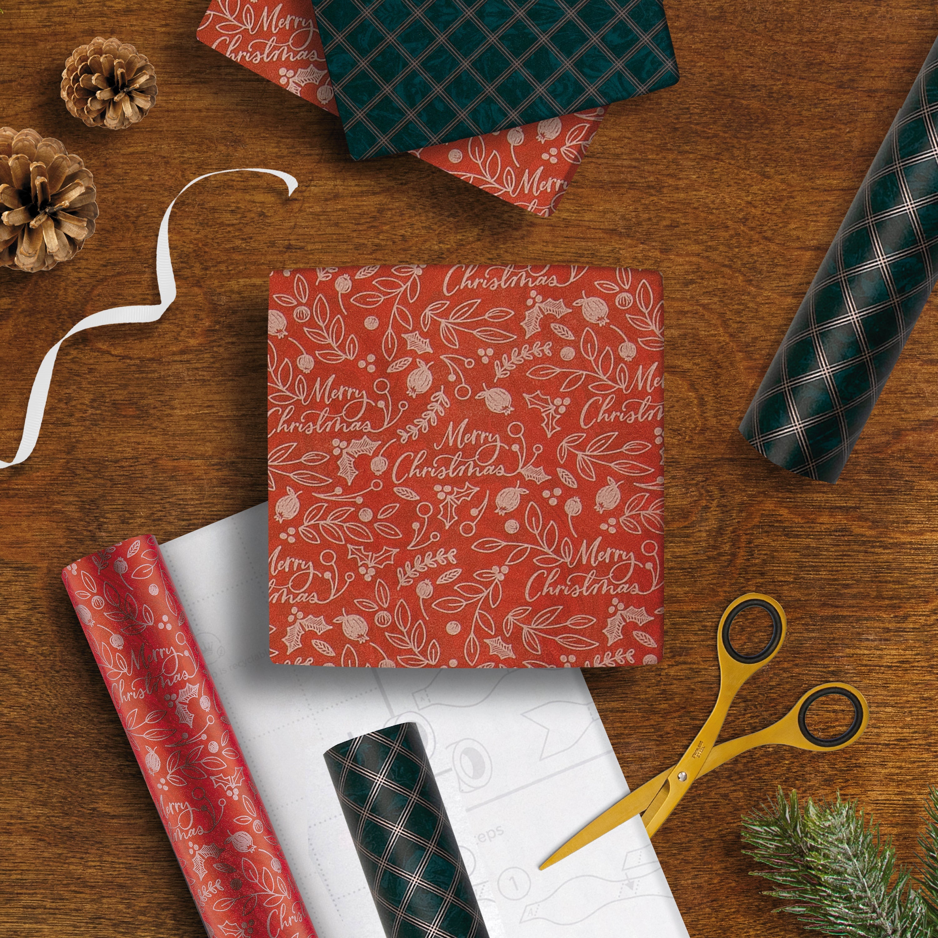 9m Classic Red & Green Christmas Wrapping Paper Multipack | Hallmark