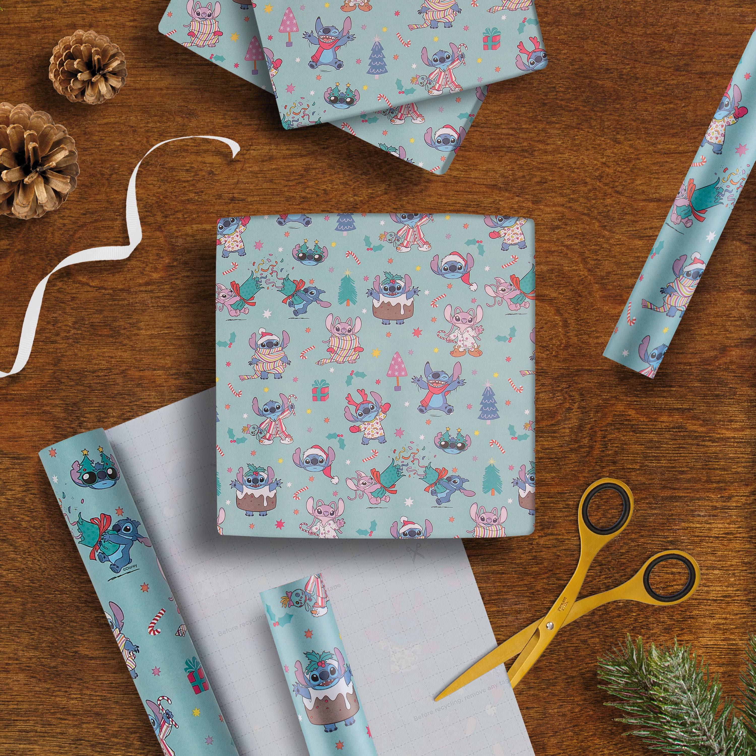 12m Disney Lilo & Stitch Christmas Wrapping Paper Multipack | Hallmark
