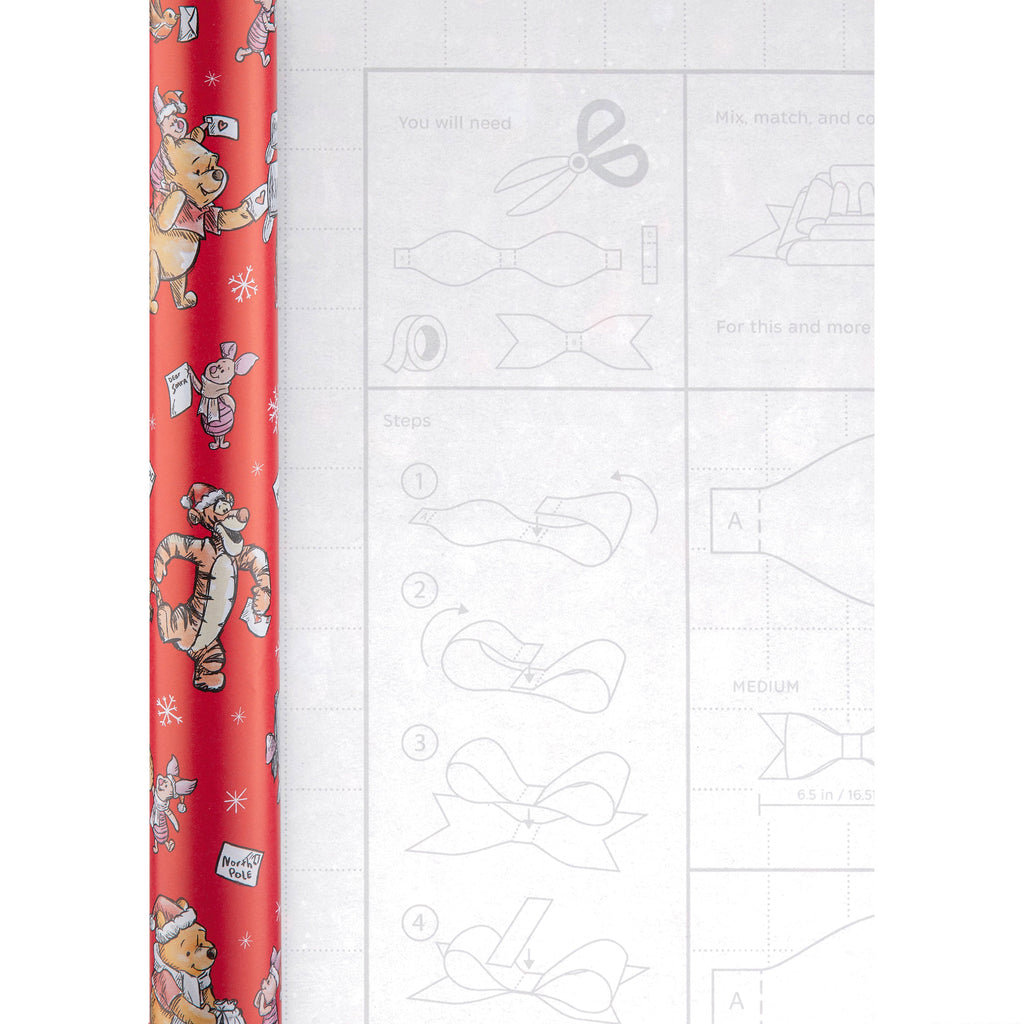 12M Disney Winnie the Pooh Christmas Wrapping Paper Multipack - 3 x 4M Rolls