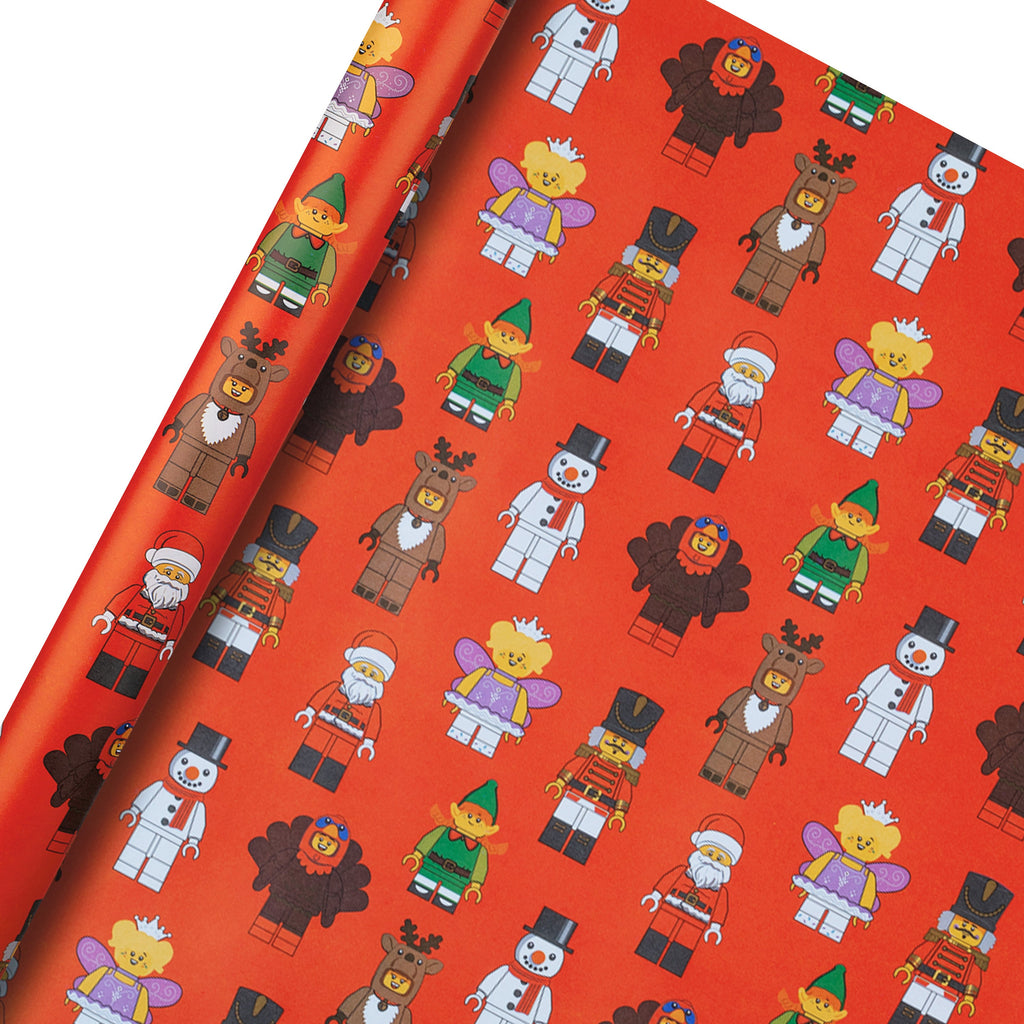 12M LEGO® Minifigure Christmas Wrapping Paper Multipack - 3 x 4M Rolls