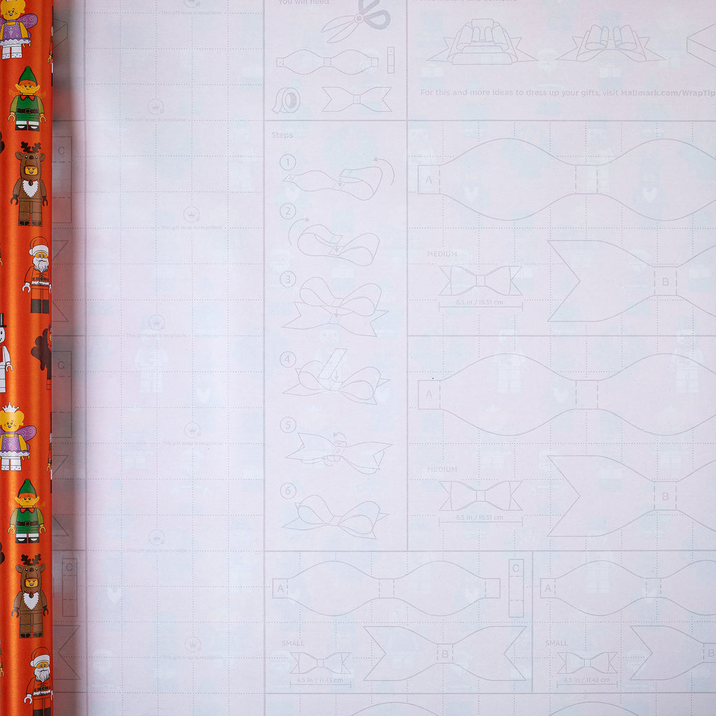 12M LEGO® Minifigure Christmas Wrapping Paper Multipack - 3 x 4M Rolls