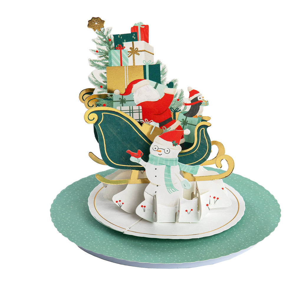 Paper Wonder Music & Motion 3D Pop-Up Santa & Sleigh Christmas Card