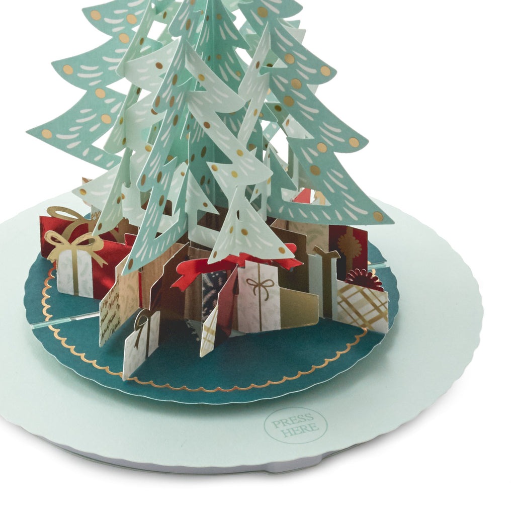 Paper Wonder Music & Motion 3D Pop-Up Tree & Presents Christmas Card