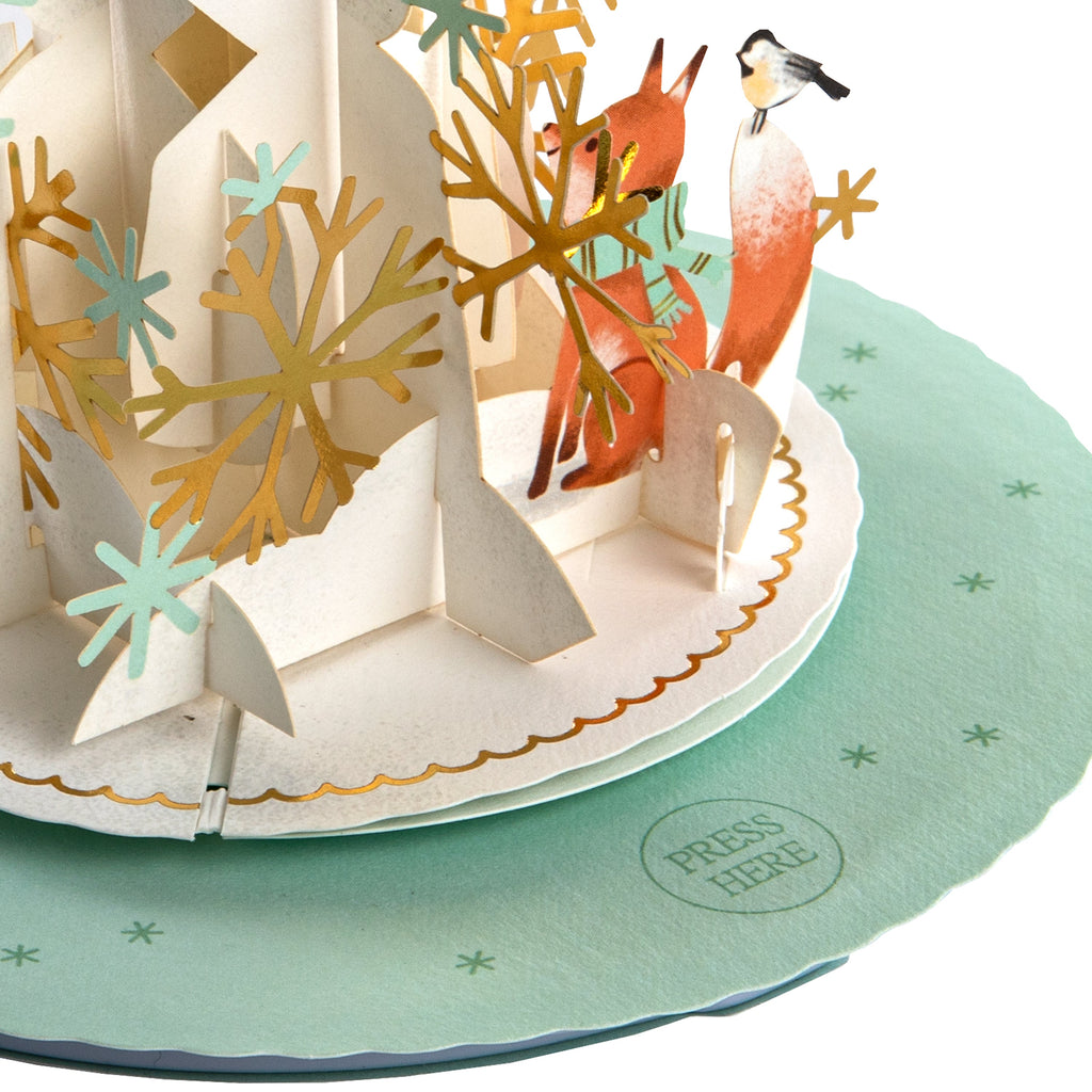 Paper Wonder Music & Motion 3D Pop-Up Snowman & Snowflakes Christmas Card