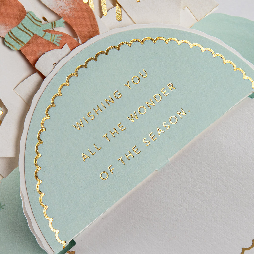 Paper Wonder Music & Motion 3D Pop-Up Snowman & Snowflakes Christmas Card