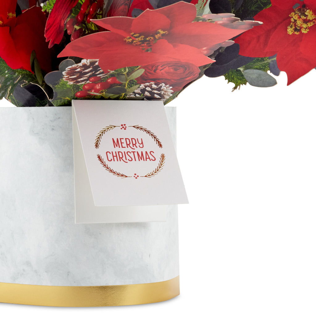 Paper Wonder Jumbo Sized 3D Pop-Up Poinsettia Bouquet Christmas Card