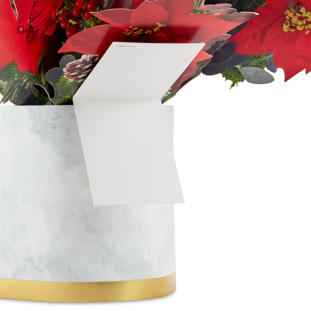 Paper Wonder Jumbo Sized 3D Pop-Up Poinsettia Bouquet Christmas Card