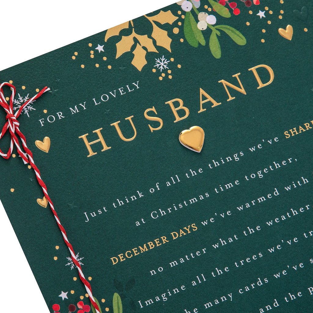 Christmas Card for Husband - Traditional Illustrated Winter Forest Scene Design