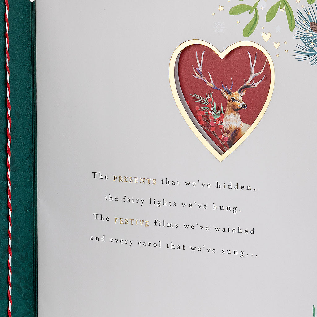 Christmas Card for Husband - Traditional Illustrated Winter Forest Scene Design