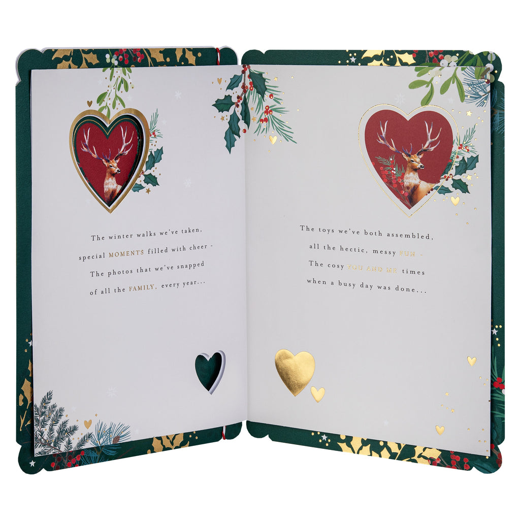 Christmas Card for Husband - Traditional Illustrated Winter Forest Scene Design