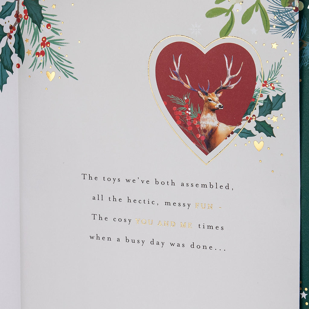 Christmas Card for Husband - Traditional Illustrated Winter Forest Scene Design