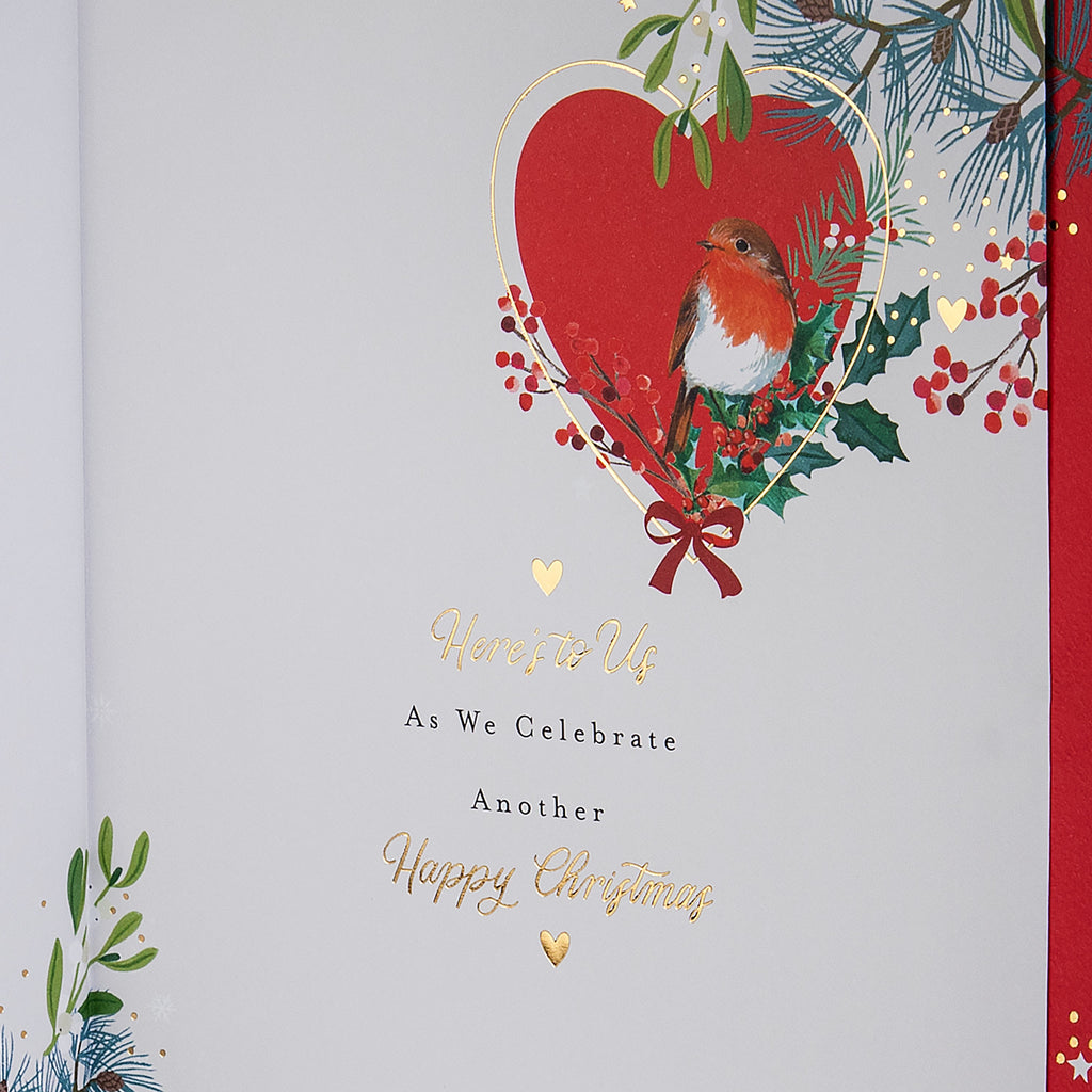 Christmas Card for Wife - Traditional Winter Florals Design