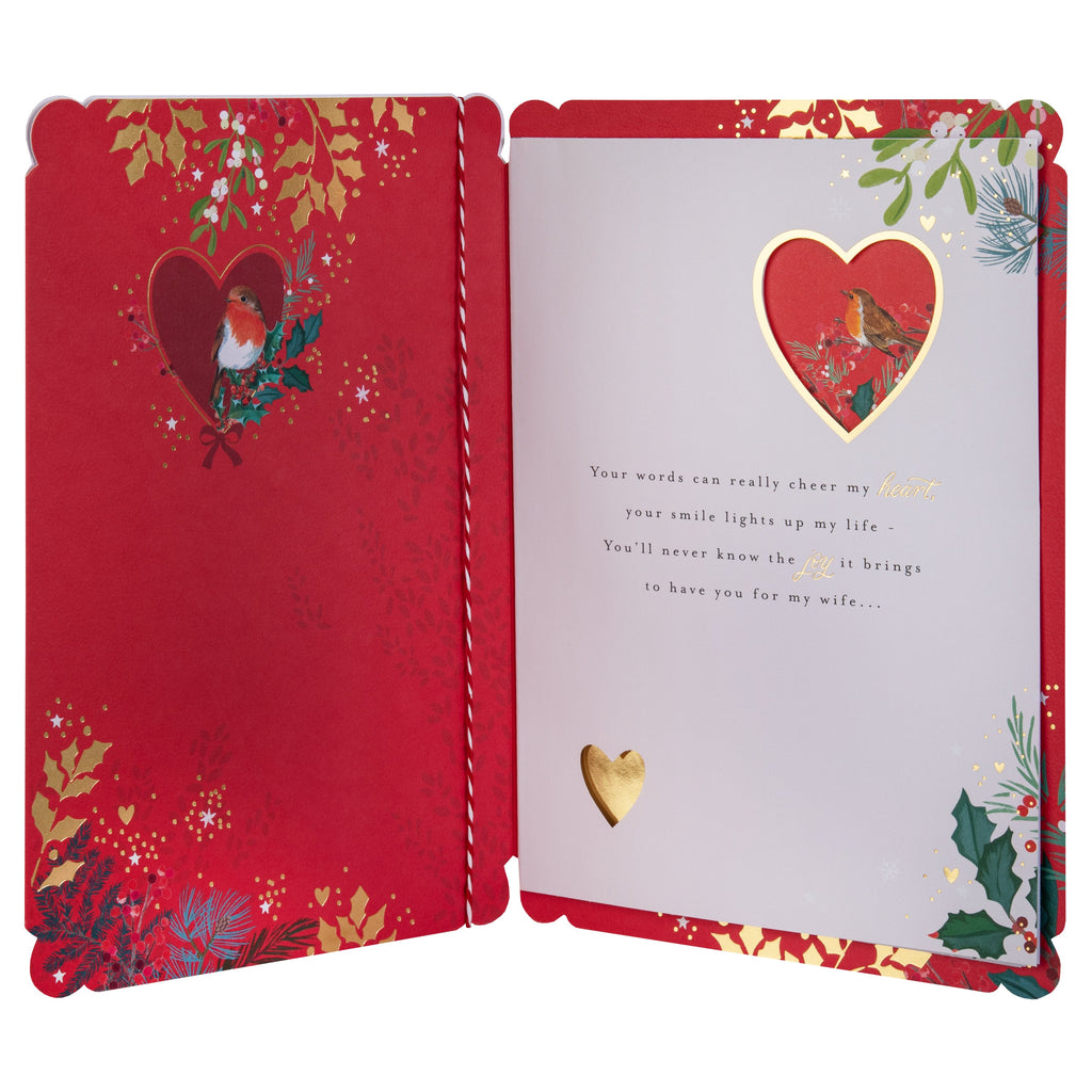 Christmas Card for Wife - Traditional Winter Florals Design