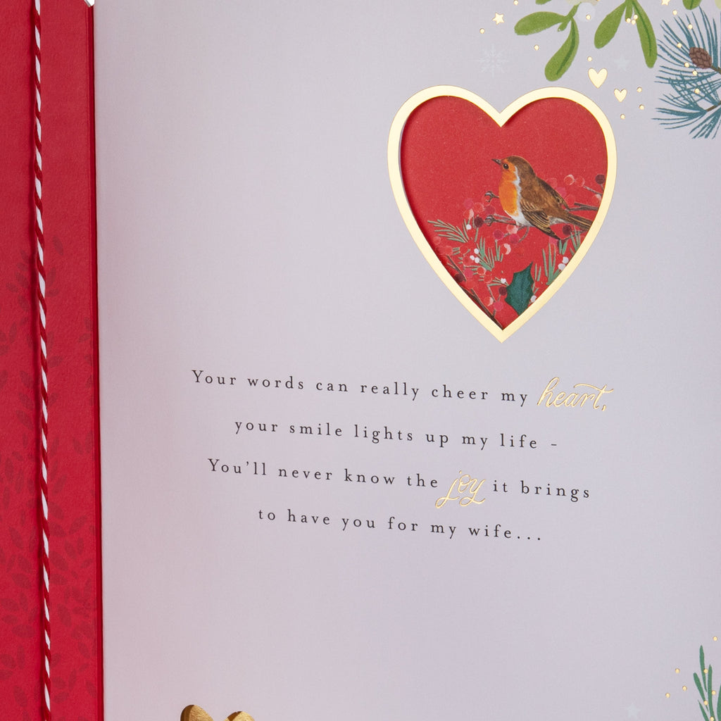 Christmas Card for Wife - Traditional Winter Florals Design