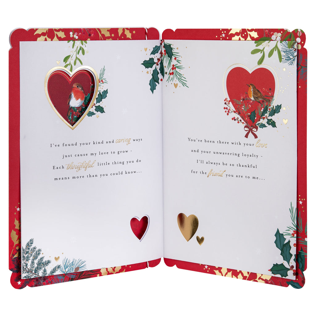 Christmas Card for Wife - Traditional Winter Florals Design