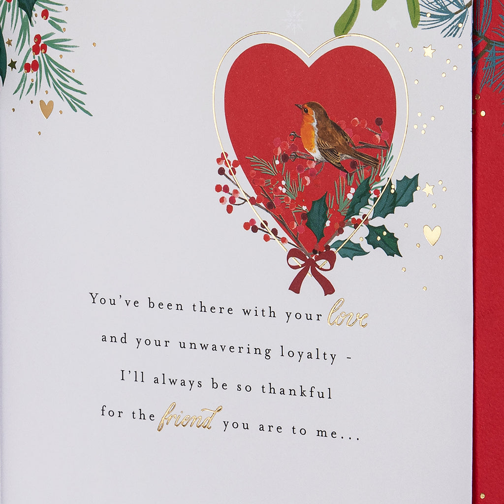 Christmas Card for Wife - Traditional Winter Florals Design