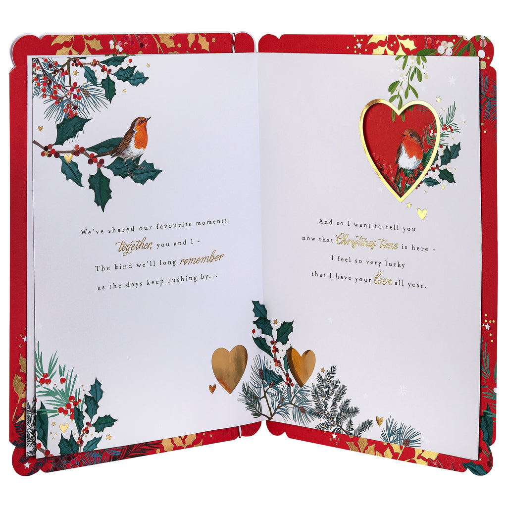 Christmas Card for Wife - Traditional Winter Florals Design