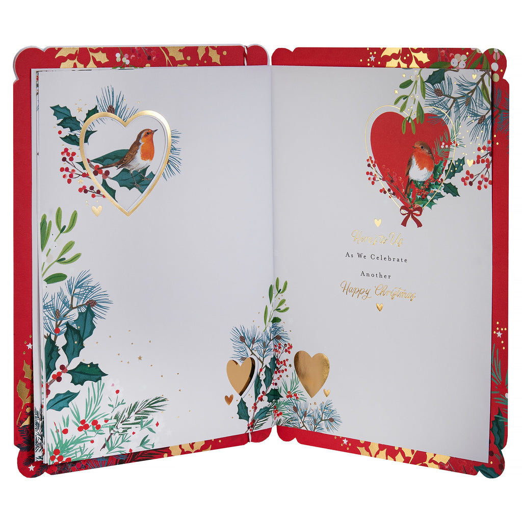 Christmas Card for Wife - Traditional Winter Florals Design