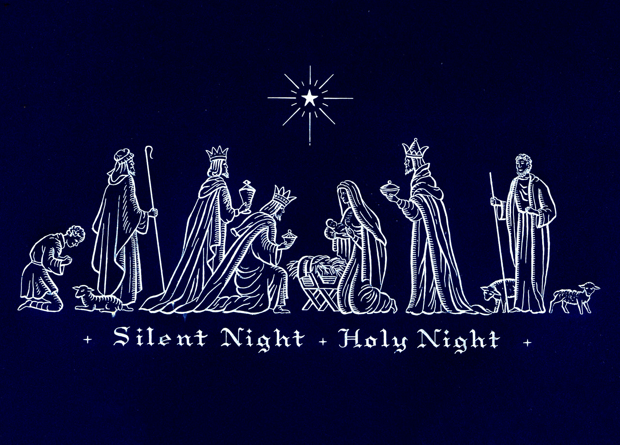 Hallmark Weihnachtskarte 'Silent Night' – Mittelgroße Karte Mit Folie, Rot