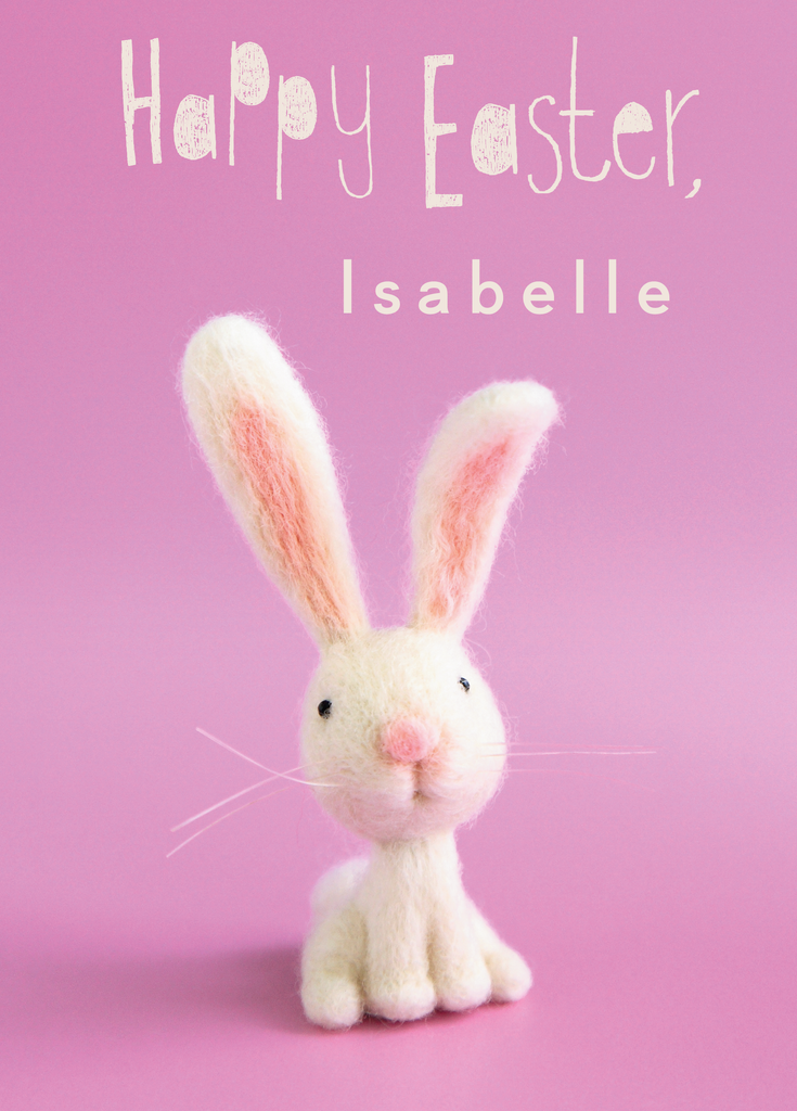Personalised Cute White Rabbit Easter Card | Hallmark UK