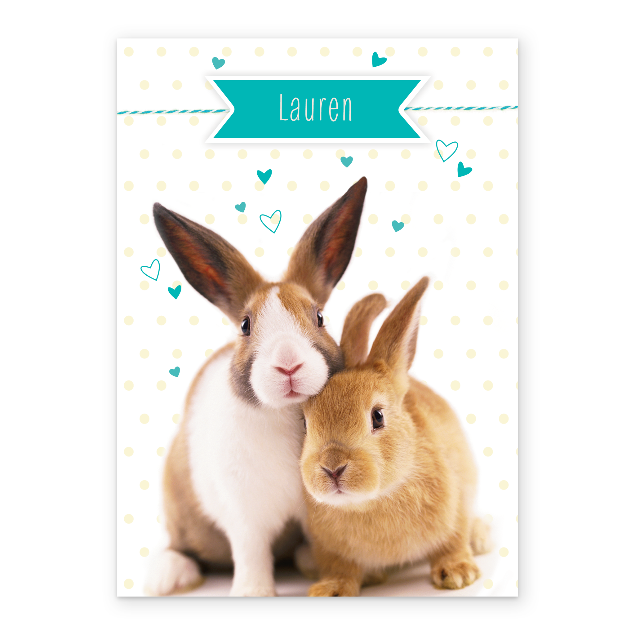 Personalised Cute Bunny Rabbits Easter Card | Hallmark UK