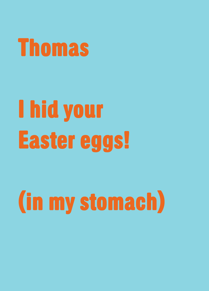 Personalised Funny Hid Your Eggs Text Easter Card | Hallmark UK