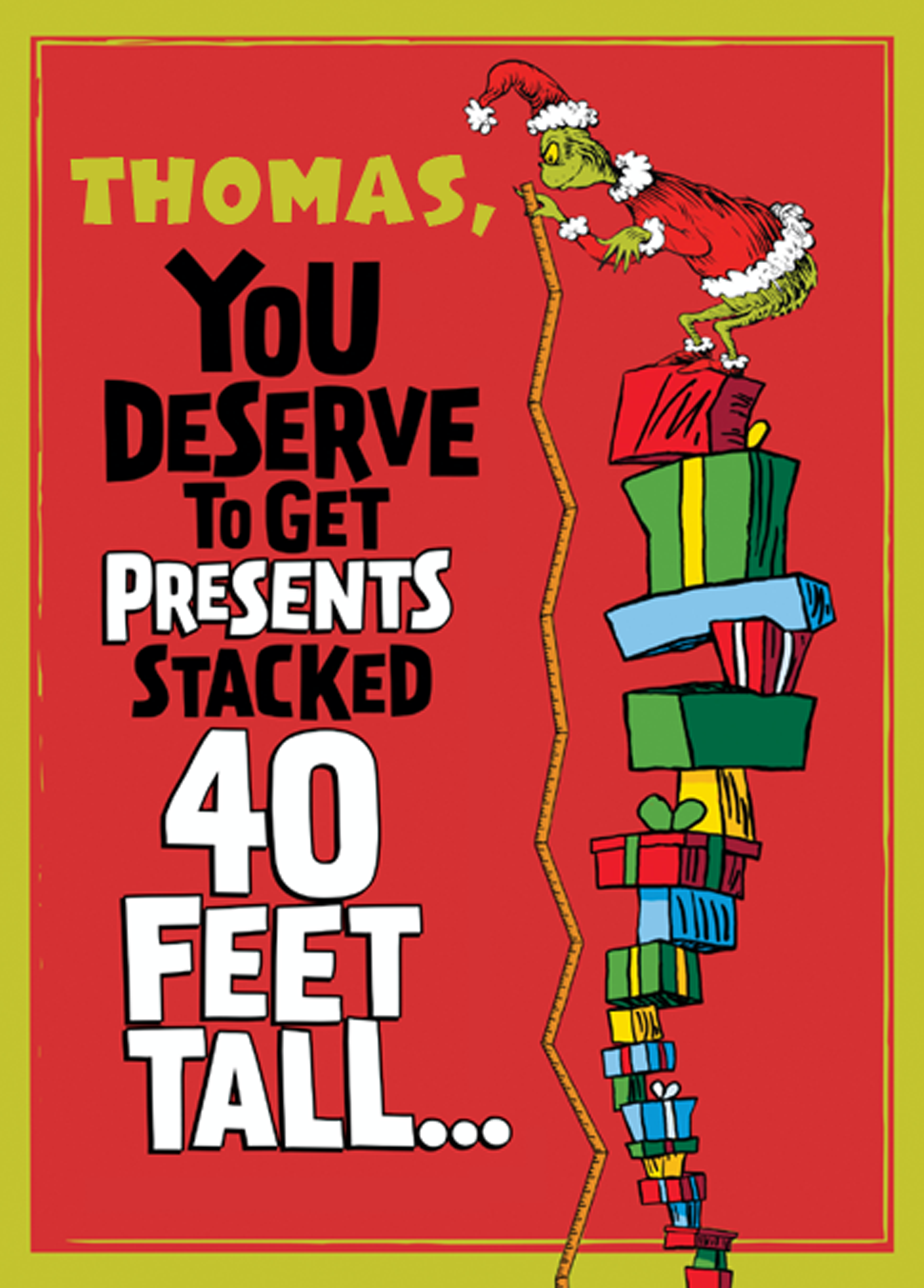 Pressant Stack Personalised The Grinch Present Stack Christmas Card | Hallmark UK