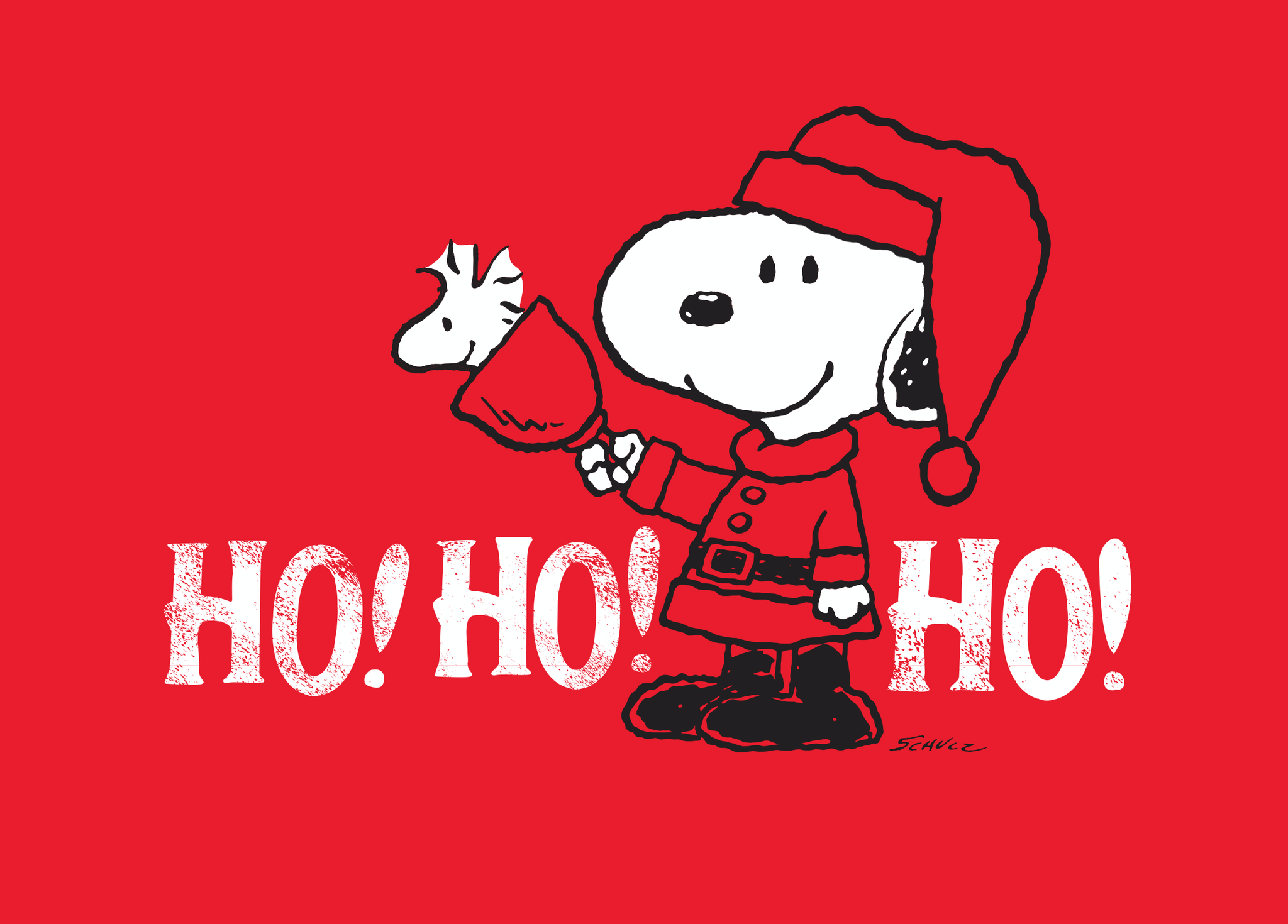 personalised peanuts snoopy ho ho ho christmas card | hallmark uk