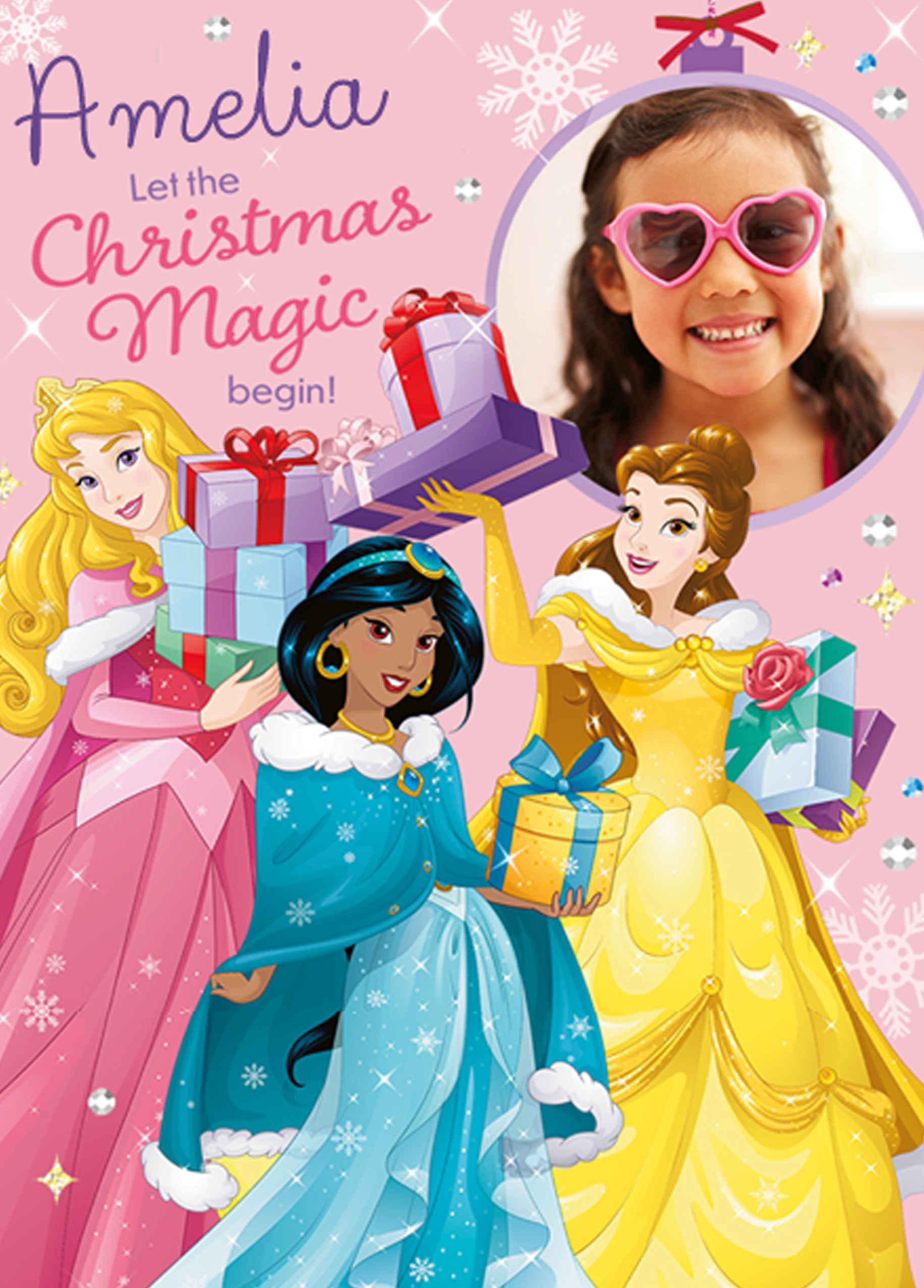Personalised Kids Disney Princesses Photo Christmas Card – Hallmark