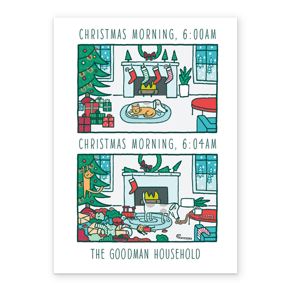 Hallmark Cartoon Personalised Funny Editable Cartoon Christmas Morning Card – Hallmark