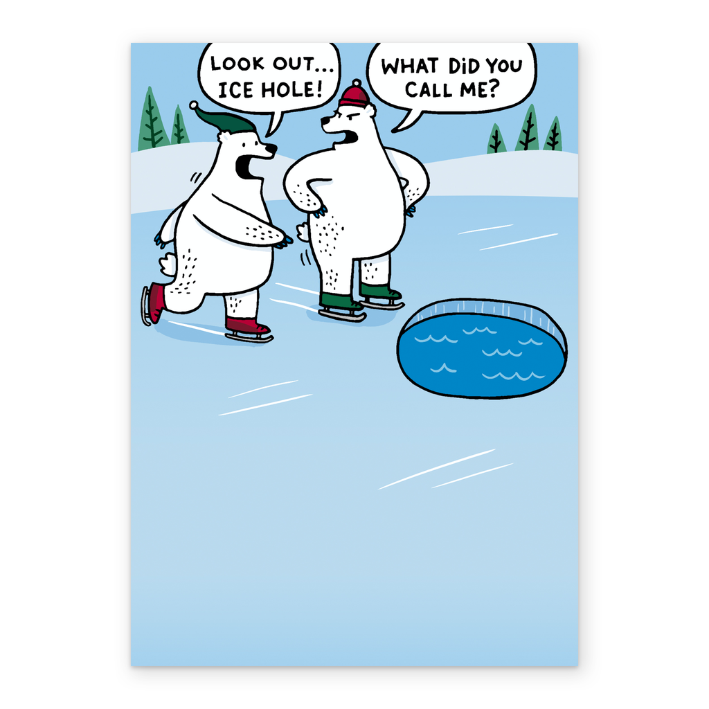 Hallmark Cartoon Personalised Funny Christmas Shoebox Cartoon Ice Hole Card – Hallmark