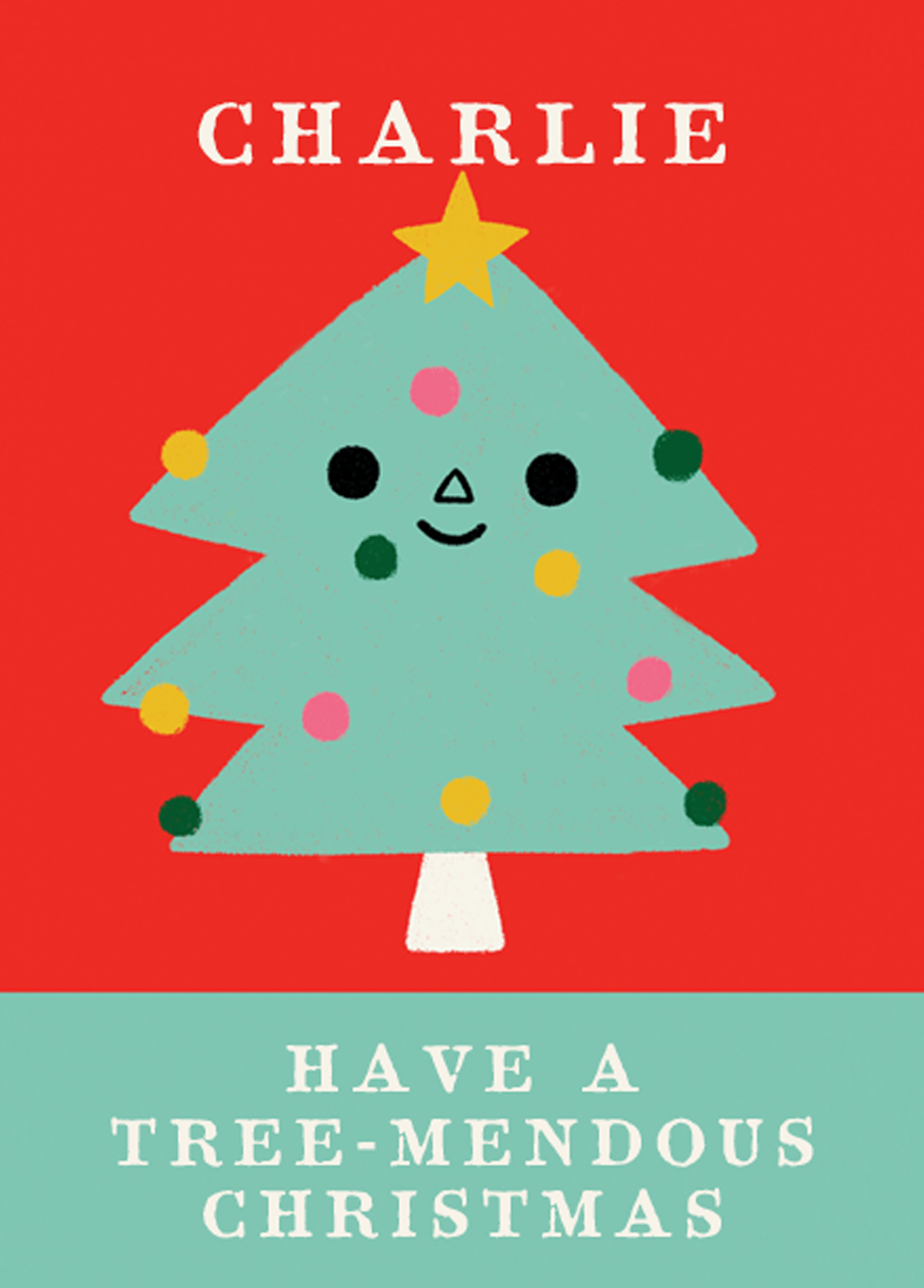 Personalised Kids Editable Cute Christmas Tree Face Card – Hallmark