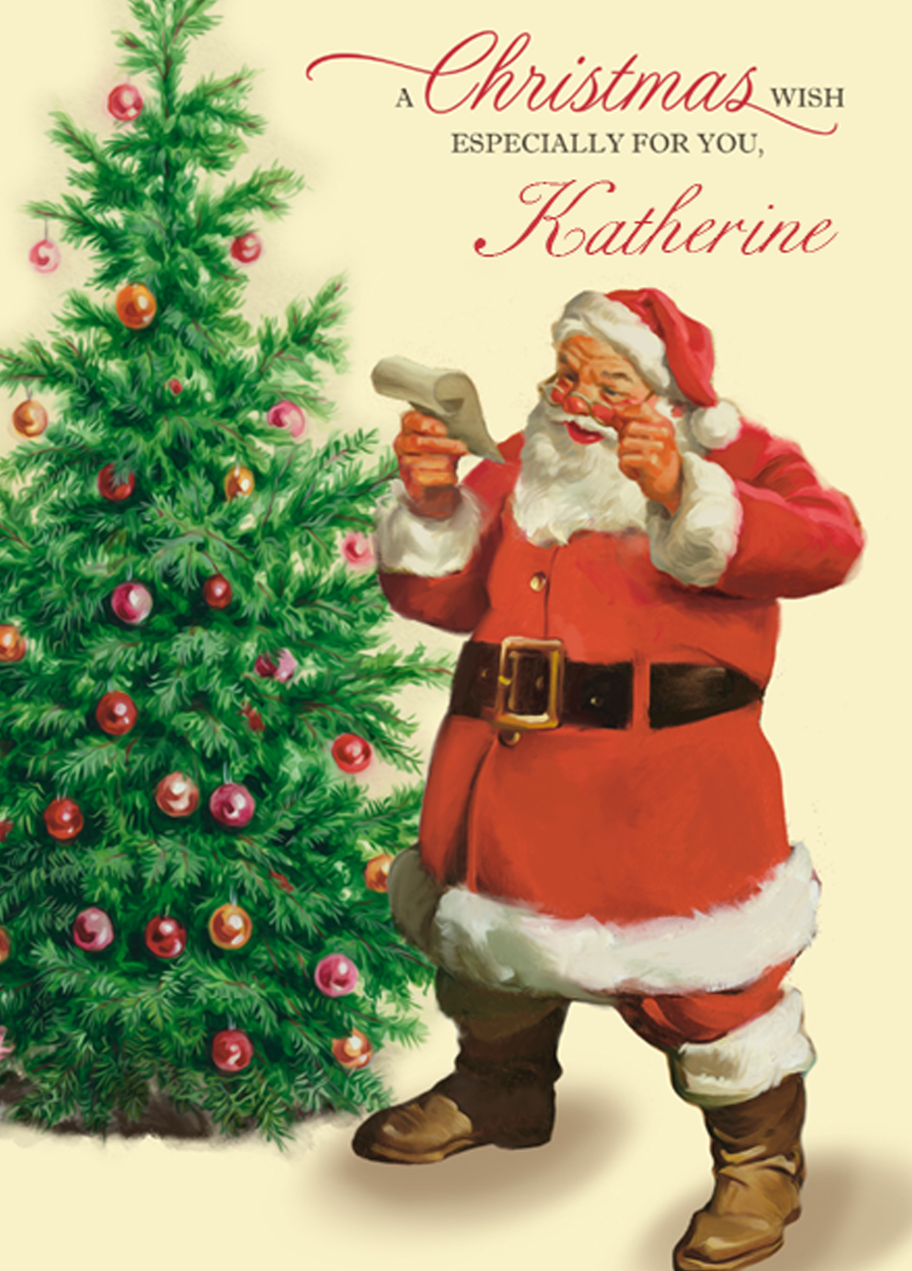 Santa Card Back Vintage Santa Christmas Card | Personalised Cards | Hallmark UK
